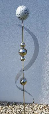 Produktbild von Skulptur Merkur  weiss Edelstahl 150 cm Beetstecker Gartenstecker