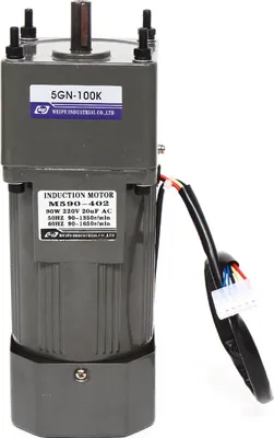 Zdjęcie produktu dla Silnik z przekładnią AC – z regulatorem prędkości obrotowej – moc 90 W – napięcie 220 V – przełożenie 1:100 – moment obrotowy 3,8 Nm – stopień ochrony IP54 – do zastosowań przemysłowych