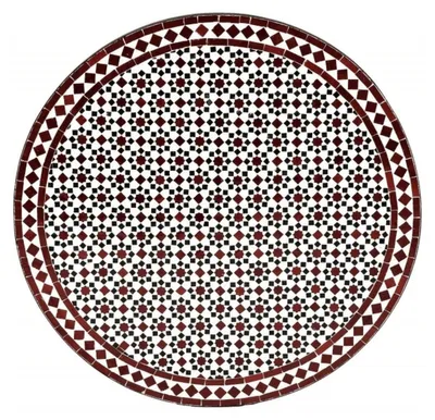 Immagine prodotto di Piastrella a mosaico marocchina Albaicin Nero Bianco Bordeaux ø 100 cm