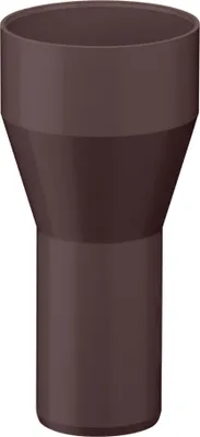 A dark brown PVC downpipe adapter shown against a white background.