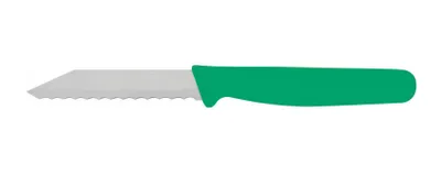 Produktbild von Brötchenmesser Gemüsemesser Tomatenmesser Wellenschliff 18cm Griff grün