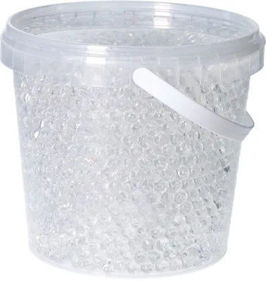 Produktbild von trendfinding 1 Liter Eimer Aqualinos Hydroperlen, Größe 0,8 bis 1,2 cm, Kristall