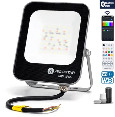 Produktbild von 20w Smart LED RGB Fluter Strahler Bluetooth mit APP oder Fernbedienung Steuerung Dimmbar