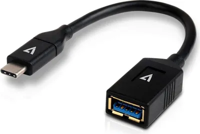 Obrázek produktu pro V7 V7U3C-BLK-1E, 0,1 m, USB C, USB A, USB 3.2 Gen 1 (3.1 Gen 1), Samec/samice, Černá