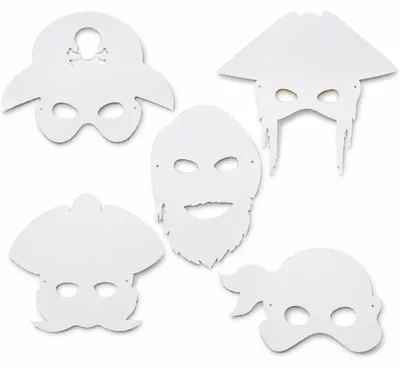 Image de Masques de pirate, h 16-26 cm, l 17,5-26,5 cm, 16 pièces, 230 g