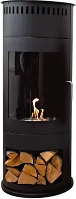 Produktbild von GLOW FIRE Ethanol Kamin 'Bergen' | Ethanolofen in schwarz mit 6 Std. Brenndauer und 2 KW Heizleistung | HxD: 112,5x45 cm