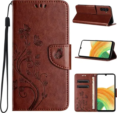 Produktbild von König Design Hülle kompatibel mit Kunstleder Handyhülle - Handy Case Braun
