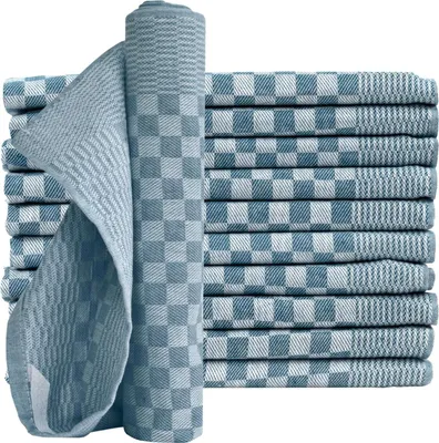 Produktbild von Geschirrtücher 50x70 cm im 10er Set aus 100% Baumwolle, Zwirn-Qualität Grubentücher Petrol