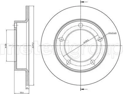Produktbild von 2x METELLI Bremsscheibe 23-0206 für CHEVROLET Niva I für LADA Niva (2121 2131)