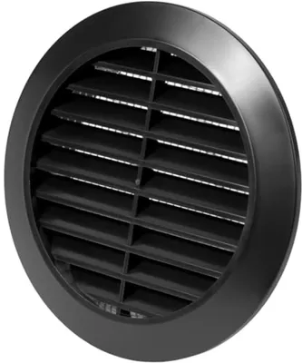 Productafbeelding van PromoHome® 90 mm ventilatierooster rond – Rooster met insectenwerend gaas – Voor luchtcirculatie in badkamer, keuken, thuiskantoor – Zwart