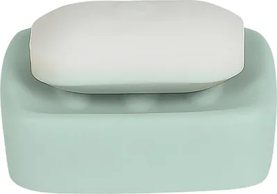 Produktbild von Spirella Seifenschale Steinoptik dekorative Badausstattung Seifenablage "Retro" Maße: 10,5 x 10,5 x 3 cm - Pastellgrün