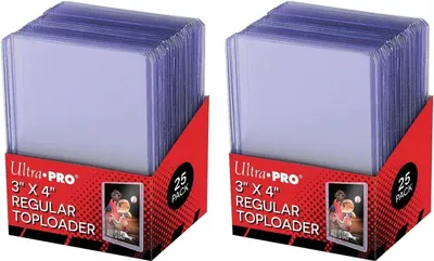 Produktbild von Ultra Pro Clear Regular Toploader 3" x 4" 25-Count per Pack (2-Packs) + Heartforcards®Versandschutz