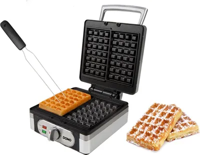 Produktbild von Waffeleisen mit Waffelgabel für extra 2,6cm dicke quadratische Belgische Waffeln