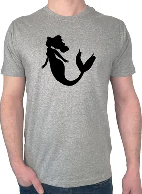 Produktbild von Huuraa Männer Oberteil Meerjungfrau Silhouette Geschenk Größe 3XL Sport GreyBaumwolle Fairtrade Meerjungfrau Mitbringsel