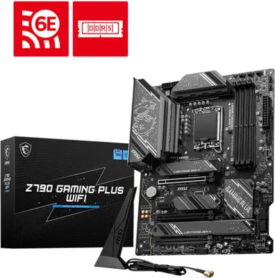Obrázok produktu pre MSI Z790 GAMING PLUS WIFI, Intel, LGA 1700, Intel® Celeron®, Intel® Pentium® Gold, LGA 1700, DDR5-SDRAM, 192 GB