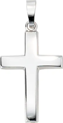 Produktbild von Anhänger Goldanhänger Kreuz aus 585 Weißgold schlicht Halsschmuck Uni
