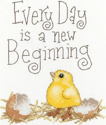 Obrázek produktu pro Sada pro vyšívání křížkovým stehem Heritage Aida „A New Beginning“, PUNB1526-A, 14,5 × 17 cm