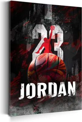 Produktbild von Basketball Jordan Rückennummer 23 Wandbild Leinwandbild Kunstdruck Wanddeko: 100x150x4cm
