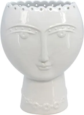 Produktbild von Keramische Vase mit modernem Design, 19 cm, Weiß