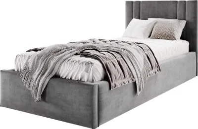 Obrázek produktu pro Nábytkový balíček postel 120x200 cm, postel Azurro SO8, čalouněná postel s úložným prostorem, moderní jednolůžko s kovovým rámem tmavě šedé barvy