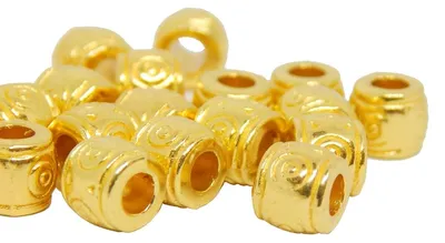 Metall-Röhrenperlen 6 mm, 40 Stück, Abstandhalter, Messing