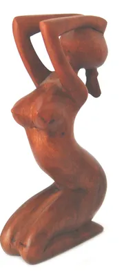 Produktbild von Holzfigur Sonnenanbeterin, 20 cm