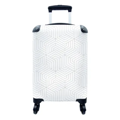Produktbild von MuchoWow® Koffer Handgepäck Trolley Rollkoffer Kleine Reisekoffer mit 4 Rollen - Abstrakt - Muster - Gestaltung - Linie - Cabin Size < 55x40x23 cm & 55x40x20 cm - Fotokoffer - Kabinenkoffer - Boardgepäck - Reise-Box - Reisekoffer - Reisegepäck - Koffer mit Bild - Trolley für Kinder