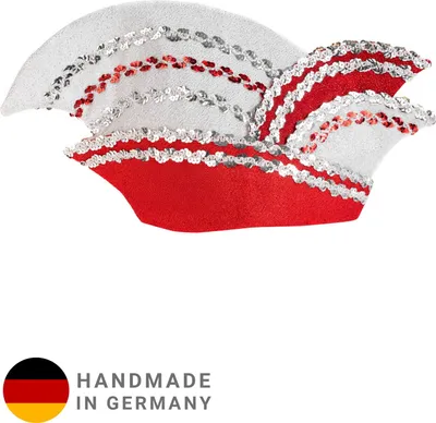 Produktbild von Komiteekappe rot-weiß mit Borte Hutgröße: 58