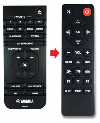 Produktbild von Ersatz Fernbedienung für Yamaha VAH0130