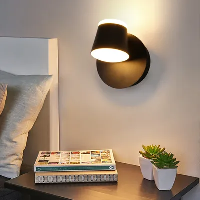 Produktbild von Wandleuchten, Wandleuchte, LED fest integriert, 360° drehbar Wandlampe, Wandbeleuchtung, für Schlafzimmer, Flure, Treppen, Arbeitszimmer, Warmweiß