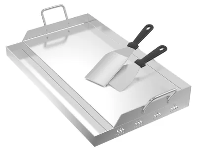 Image de Solidchoice - Plaque de cuisson en acier inoxydable pour barbecue, avec rainure pour l'huile