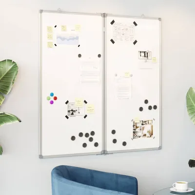 Produktbild von Möbel Magnetisches Whiteboard Klappbar 80x80x1,7 cm Aluminium - Magnettafeln & Whiteboards &25740