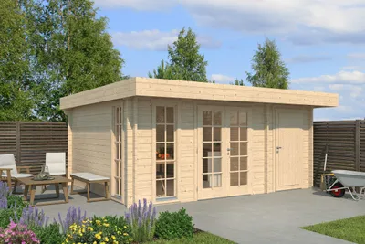 Produktbild von Fjordholz Gartenhaus Modell Theo 44 in Schwedenrot