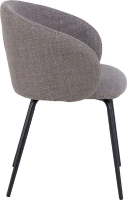 Image de Eleanor chaise de salle à manger avec accoudoirs tissu gris clair.