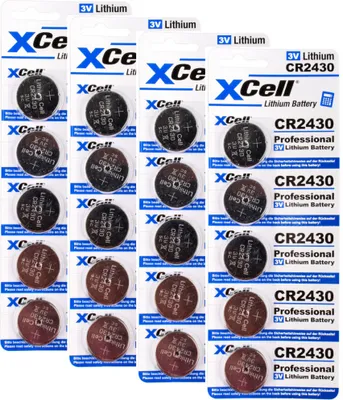 Produktbild von 20x CR2430 Lithium-Knopfzelle 3V / 290mAh (4x 5er Pack)