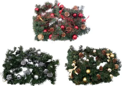 Image de Guirlande de sapin LED 270cm Guirlande de Noël Guirlande de porte blanc chaud, Couleur:rouge
