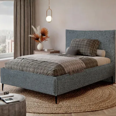 Obrázek produktu pro Čalouněná postel MIKOTTI 140x200, šedá tkanina, s úložným prostorem a roštem, productTiles.product.images.aiGenerated