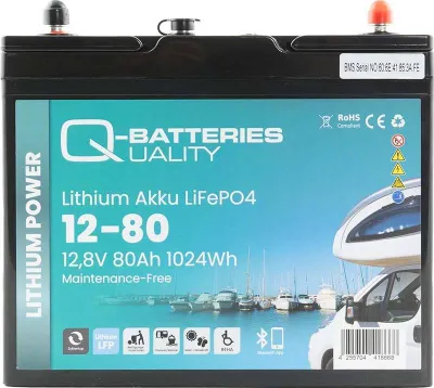 Produktbild von Q-Batteries 12-80 LiFePO4 Akku 12,8V 80Ah mit Bluetooth