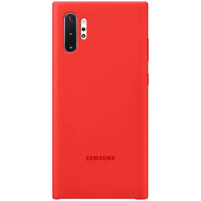 A red Samsung phone case shown from the back.