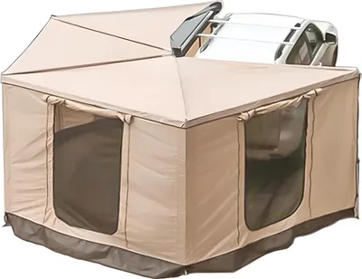 Produktbild von 270° Khaki Automarkise/Zelt mit Vorzelt 250x200cm für die Fahrerseite Dachzelt Markise