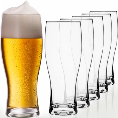 Produktbild von PLATINUX Biergläser 500ml (max. 640ml) aus Glas Set 6-Teilig Bierseidel Weizengläser hohes Bierglas 0,5L