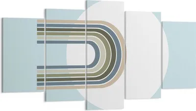 Produktbild von Bild auf Leinwand - Leinwandbild - 5 Teile - Formen Rad Linien - 160x85cm - Wand Bild - Wanddeko - Wandbilder - Leinwanddruck - Bilder - Wanddekoration - Leinwand bilder - Wandbild - EA160x85-4608