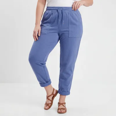 Produktbild von Jogginghose Damen Stretchhose aus Baumwolle 36 38 Freizeithose mit Taschen