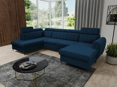 Obrázek produktu pro Sedačka na každodenní spaní do U LAKEWAY XL - modrá, pravý roh