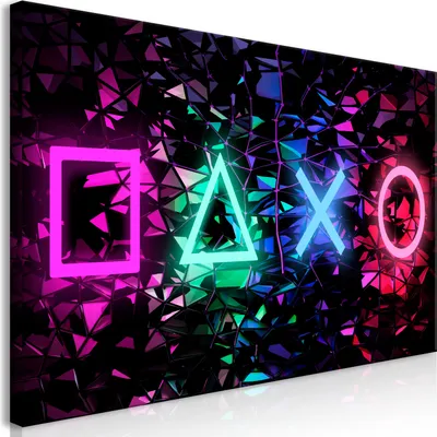 Image de Tableau mural Mega XXXL pour gamers Console de jeux 250 x 125 cm Impression artistique au format XXL en une seule pièce à monter soi-même Tableaux sur toile Tableaux modernes Décoration murale DIY Décoration d'intérieur Noir i-A-0164-ak-e