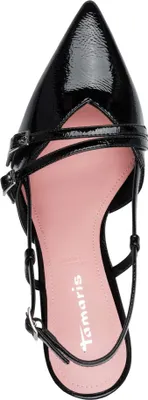 Produktbild von Tamaris Damen Sling-Pumps glänzend Vegan 1-29660-45, Größe:38 EU, Farbe:Schwarz