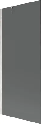 Produktbild von Mexen Next Badewannenwand 1-flügelig 80 x 150 cm, Graphit, gebürsteter Nickel - 895-080-000-00-40-97