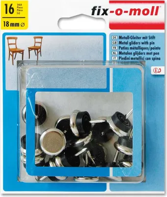 Produktbild von Metallgleiter mit Stift rund 18mm Sparpack fix-o-moll
