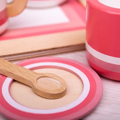 Obrázok produktu pre Bigjigs Toys Dřevěná čajová sada růžová