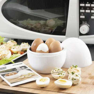 Image de InnovaGoods Microwave Egg Boiler mit Recipe Booklet Boilegg